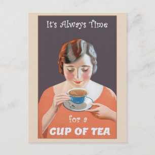 Cartão Postal Poster de Tea, uma taça em Cute Vintage