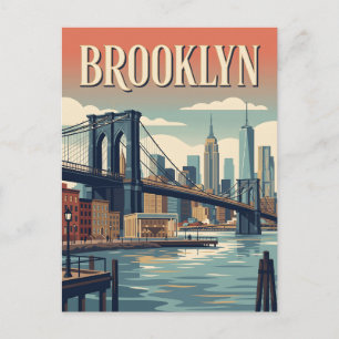 Cartão Postal Pôster de Viagem Ponte Brooklyn Nova York
