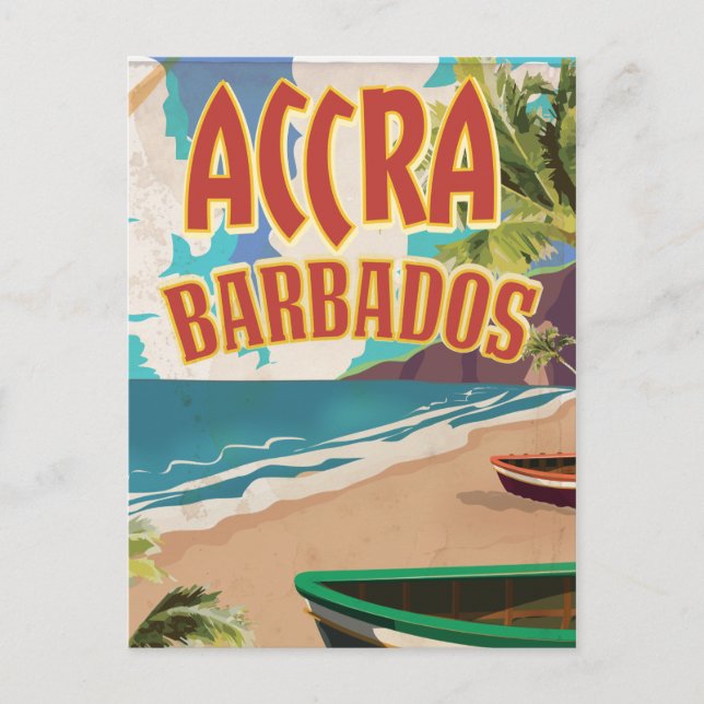 Cartão Postal Poster de viagens Accra Barbados (Frente)