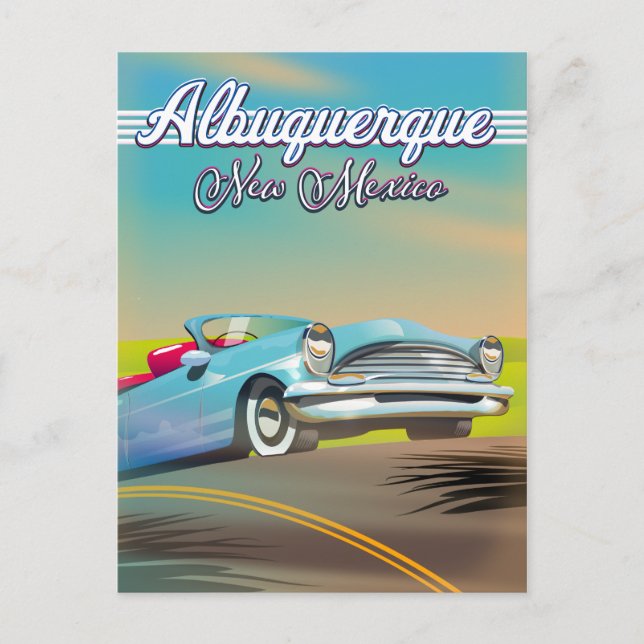 Cartão Postal Poster de viagens Albuquerque Novo México (Frente)