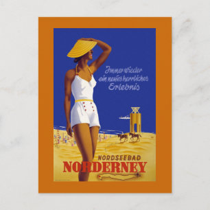 Cartão Postal poster de viagens alemão "Norderney" Vintage