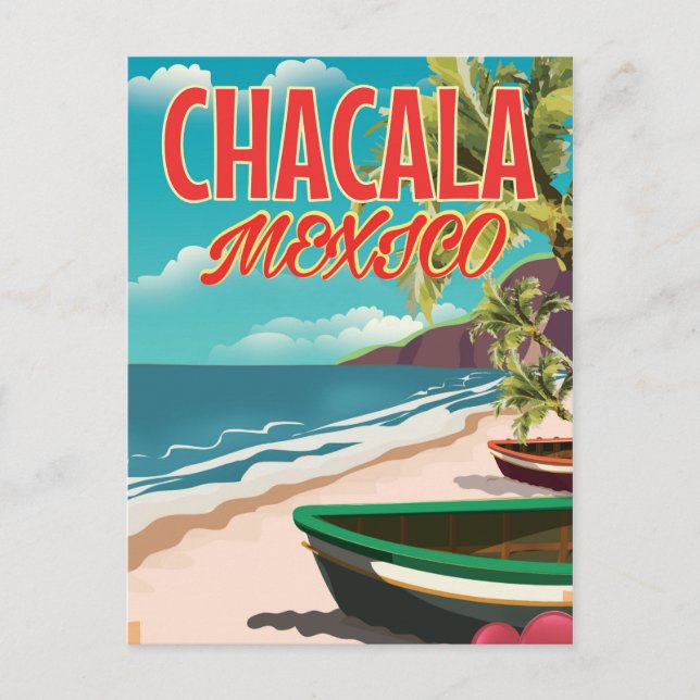 Cartão Postal Poster de viagens Chacala México (Frente)