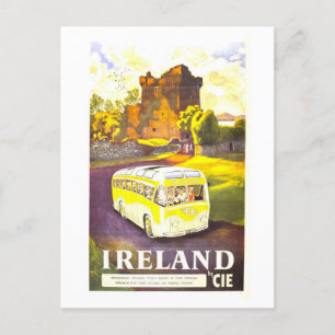 Cartão Postal Poster de viagens CIE da Irlanda do Vintage