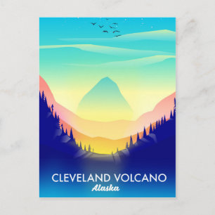 Cartão Postal Poster de viagens Cleveland Volcano Alaska