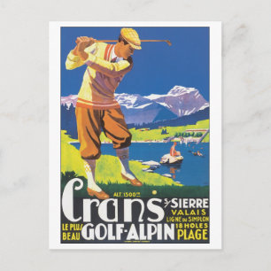 Cartão Postal Poster de viagens Crans Golf Alpin