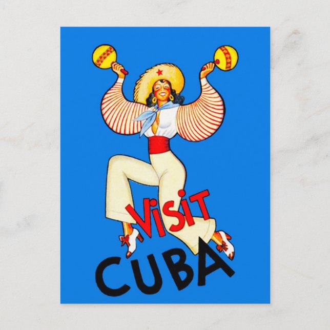 Cartão Postal Poster de viagens Cuba Maracas (Frente)