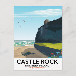 Cartão Postal poster de viagens da irlanda do norte do castelo r