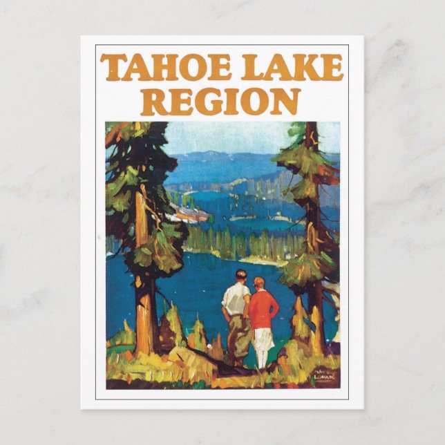 Cartão Postal Poster de viagens da Região do Lago Tahoe (Frente)