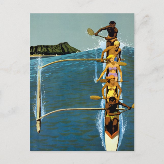 Cartão Postal Poster de viagens Da United Air Lines Para O Havaí (Frente)