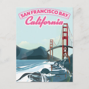 Cartão Postal Poster de viagens de Baía de São Francisco
