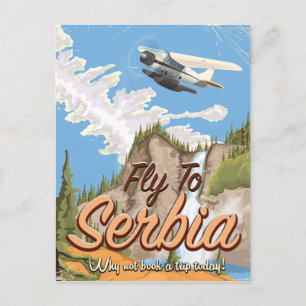 Cartão Postal Poster de viagens De Cartoons Para A Sérvia