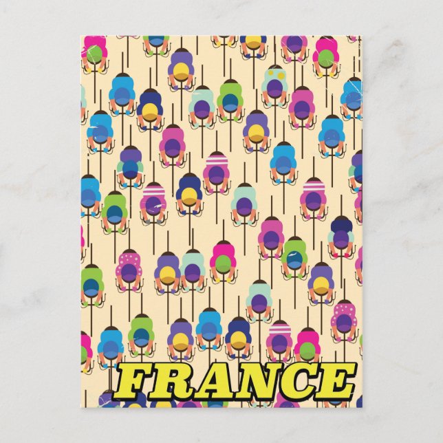 Cartão Postal Poster de viagens de ciclismo da França (Frente)