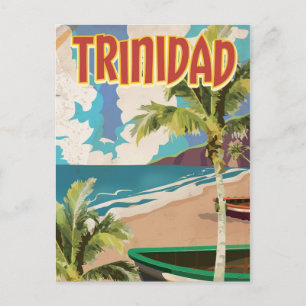 Cartão Postal Poster de viagens de desenho animado de Trinidad