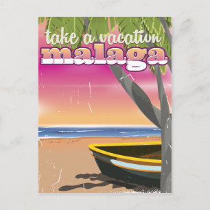 Cartão Postal Poster de viagens de Espanha de Málaga.