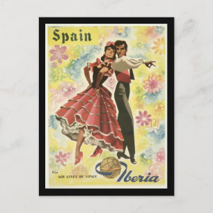 Cartão Postal Poster de viagens de Espanha de vindima,