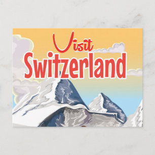 Cartão Postal Poster de viagens de Esqui suiça