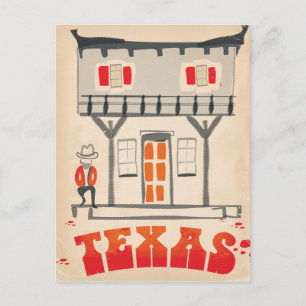 Cartão Postal Poster de viagens de Estilo de Vintage do Texas Co