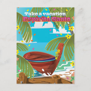 Cartão Postal Poster de viagens de férias do Espiritu Santo.