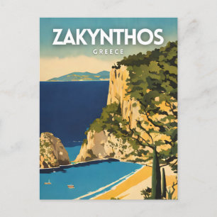 Cartão Postal Poster de viagens de Grécia Zakynthos