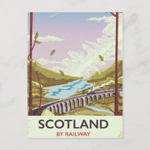 Cartão Postal Poster de viagens de locomotivas da Scotland Vinta
