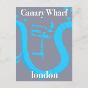 Cartão Postal poster de viagens de mapa londres de cais canário