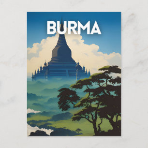 Cartão Postal Poster de viagens de Mianmar