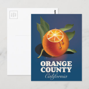Cartão Postal Poster de viagens de Orange County California. 