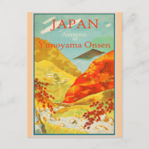 Cartão Postal Poster de viagens de outono japonês