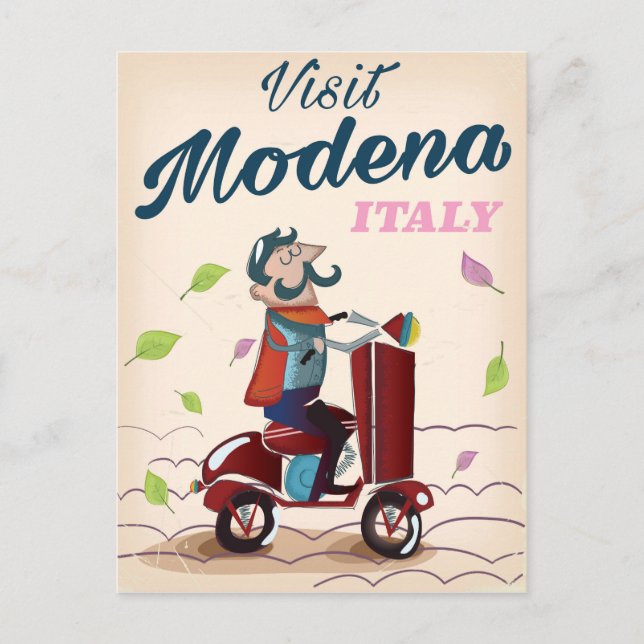 Cartão Postal Poster de viagens de Patinete Modena Itália (Frente)