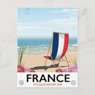 Cartão Postal Poster de viagens de praia ao largo da França