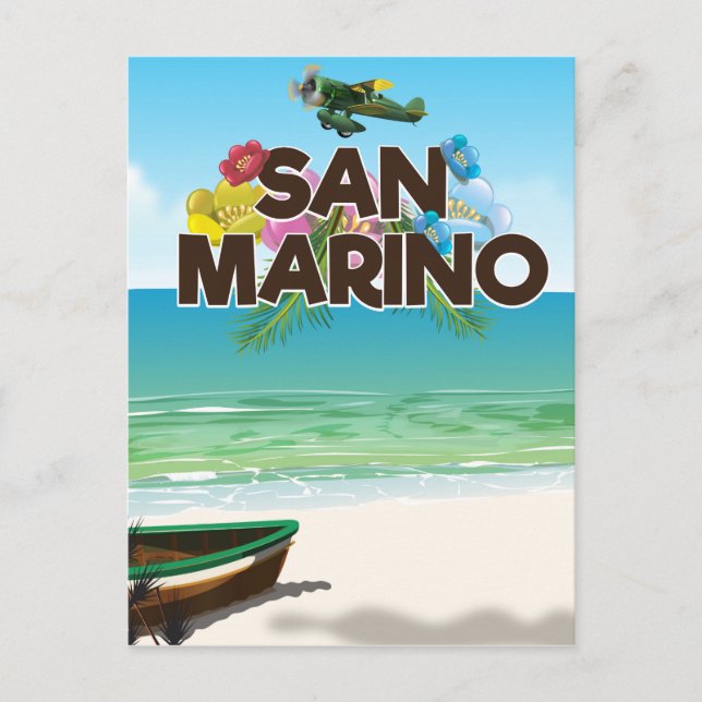 Cartão Postal Poster de viagens de praia de San Marino (Frente)