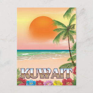 Cartão Postal poster de viagens de praia do kuwait