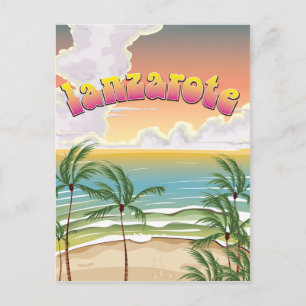 Cartão Postal Poster de viagens de praia Lanzarote