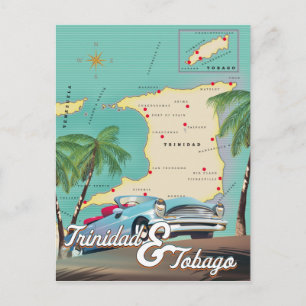 Cartão Postal Poster de viagens de Trinidad e Tobago