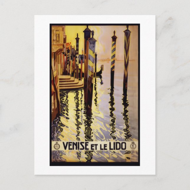Cartão Postal Poster de viagens de Veneza (Frente)