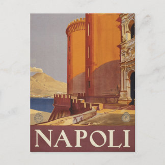 Cartão Postal Poster de viagens De Vesúvio E Baía De Nápoles