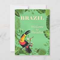 Poster de viagens do Brasil, tucano,