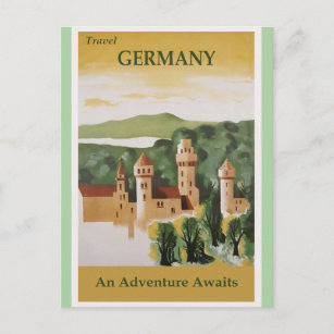 Cartão Postal Poster de viagens do Castelo de Vintage na Alemanh