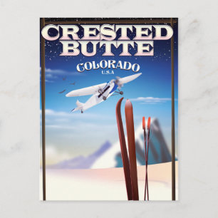 Cartão Postal Poster de viagens do Colorado Butte Crested