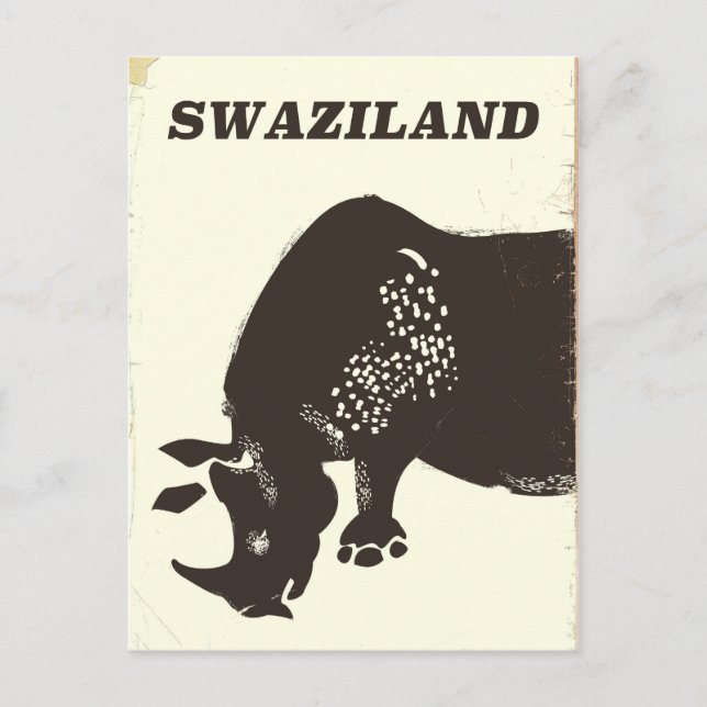 Cartão Postal Poster de viagens do estilo de colheita Swazilândi (Frente)