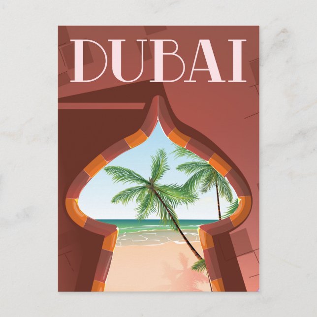 Cartão Postal Poster de viagens do Palácio de Dubai (Frente)