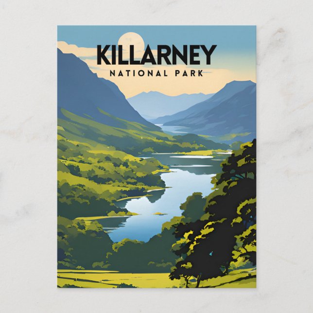 Cartão Postal Poster de viagens do Parque Nacional Killarney (Frente)