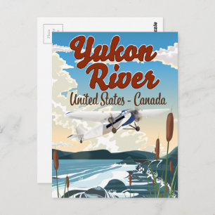Cartão Postal Poster de viagens do Rio Yukon EUA Canadá