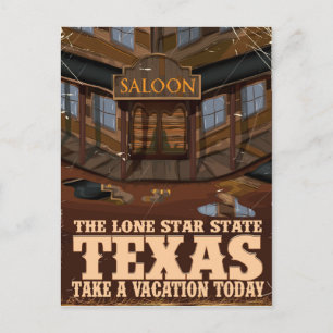 Cartão Postal Poster de viagens do Texas 'The Lone star State'