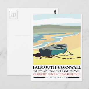 Cartão Postal Poster de viagens Falmouth Cornwall