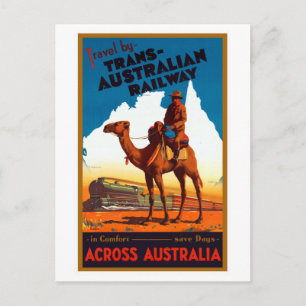 Cartão Postal Poster de viagens Ferroviário Transaustraliano Vi