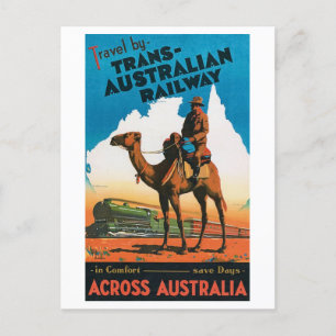 Cartão Postal Poster de viagens Ferroviário Transaustraliano Vin