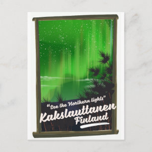 Cartão Postal Poster de viagens finlandês de Kakslauttanen