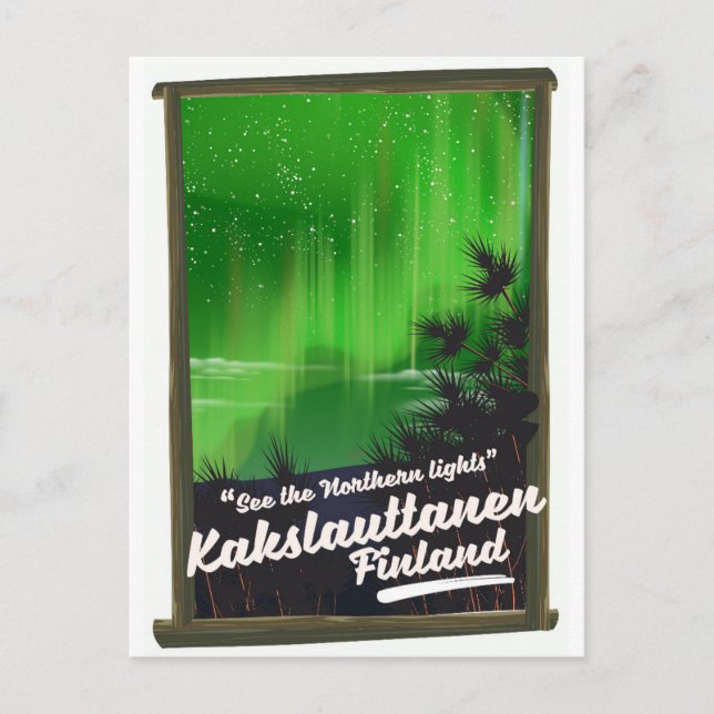 Cartão Postal Poster de viagens finlandês de Kakslauttanen (Frente)