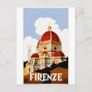 Cartão Postal poster de viagens Florence Itália 1930